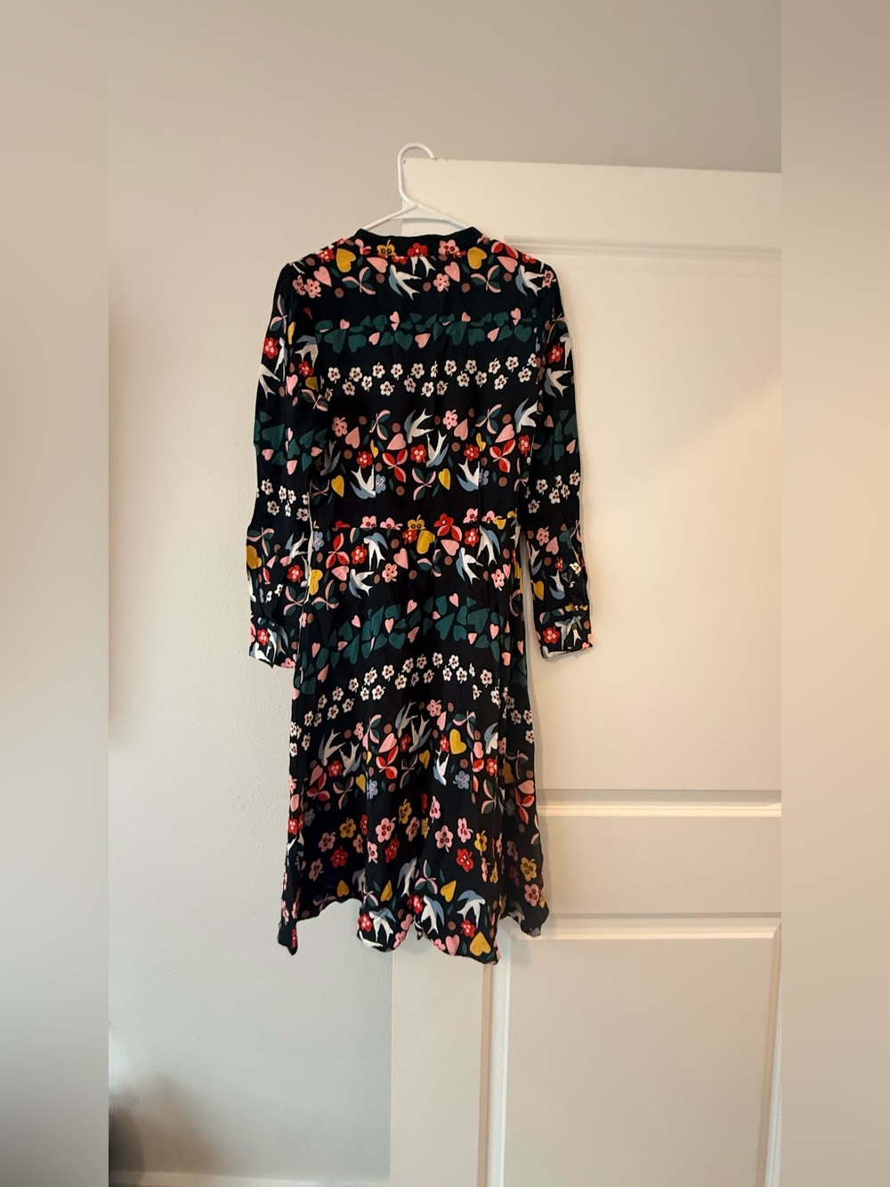 Boden Black Floral Long-Sleeve Midi Dress - Picture 9 of 11
